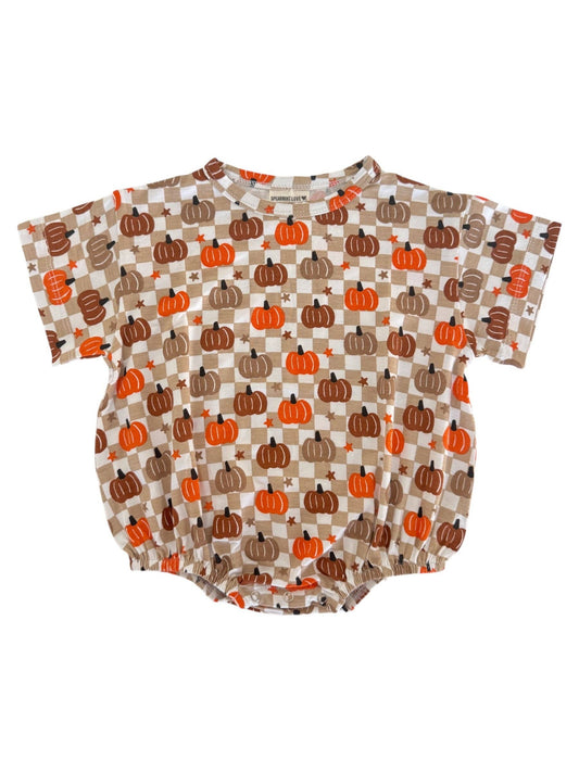 SpearmintLOVE - T-Shirt Bubble, Pumpkin Checkerboard