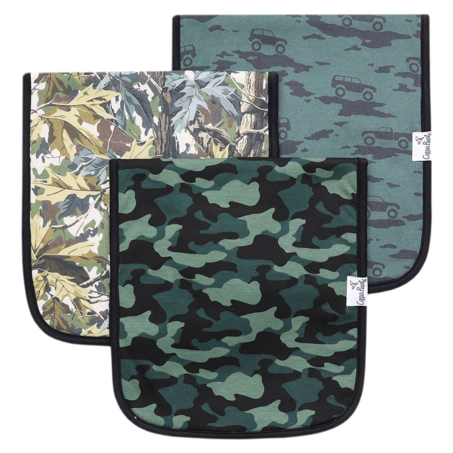 Copper Pearl - 3 Pack Premium Burp Cloths - Hunter