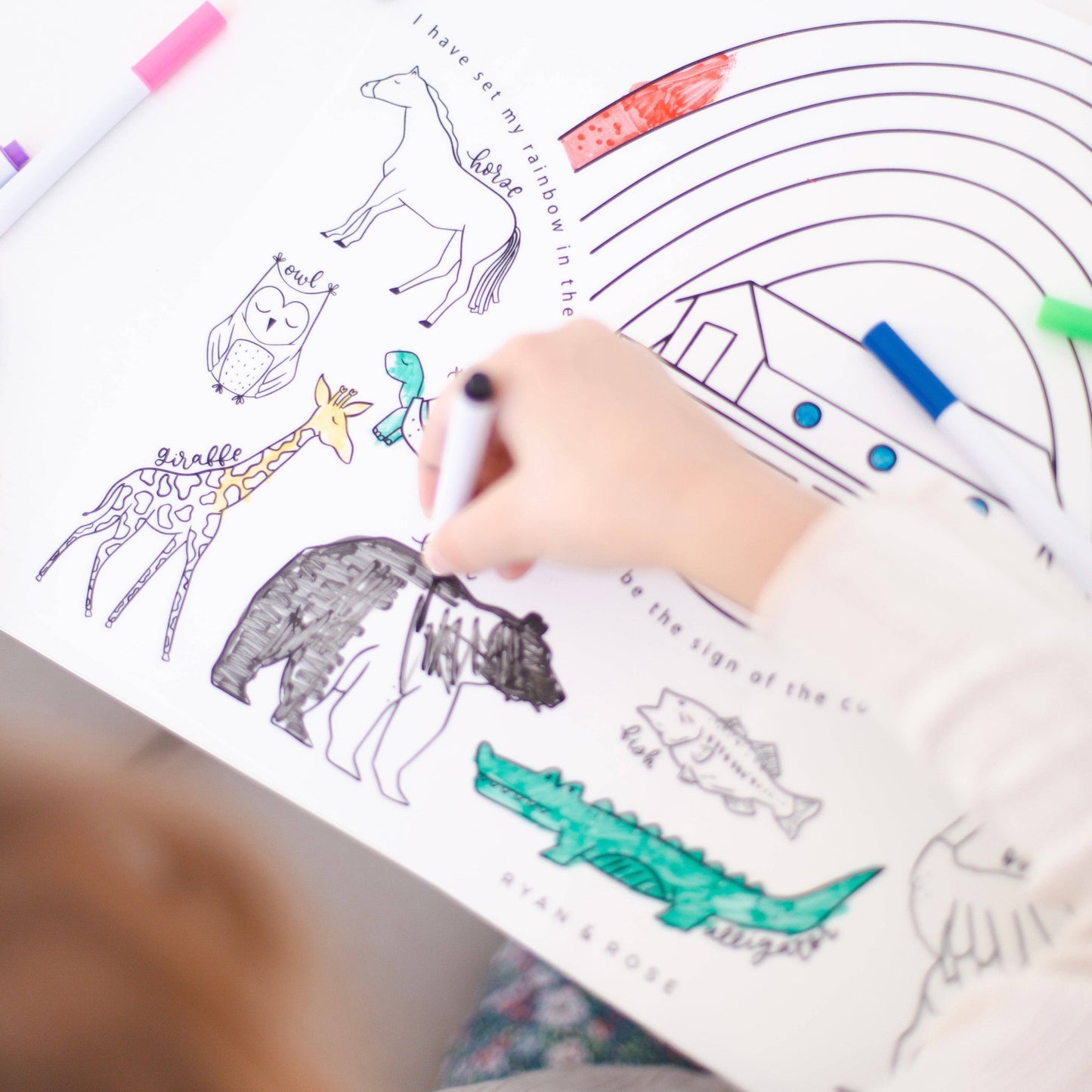 Ryan & Rose - Christian Coloring Mats