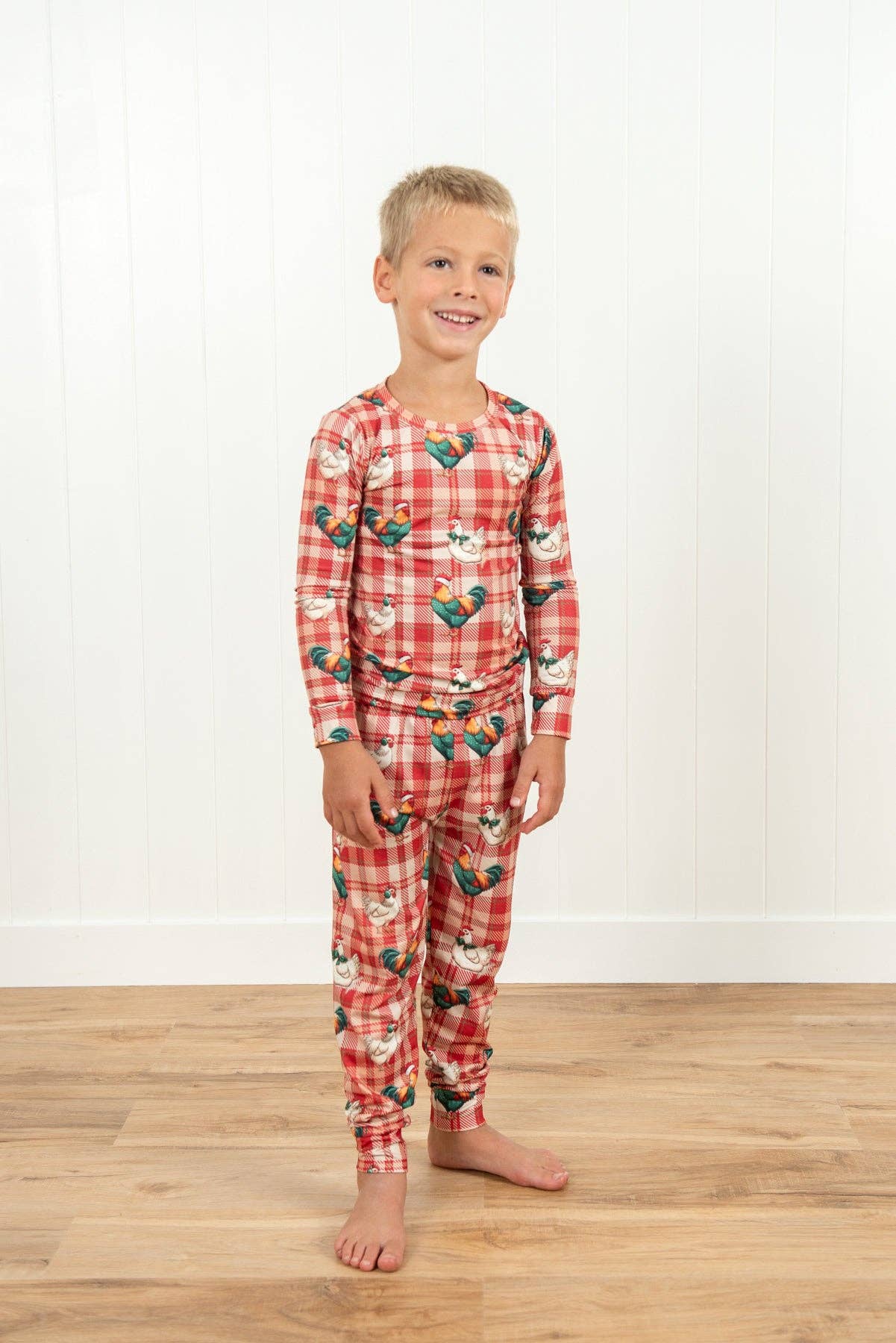 Christmas Chicken Plaid Toddler/Youth Pajama Set