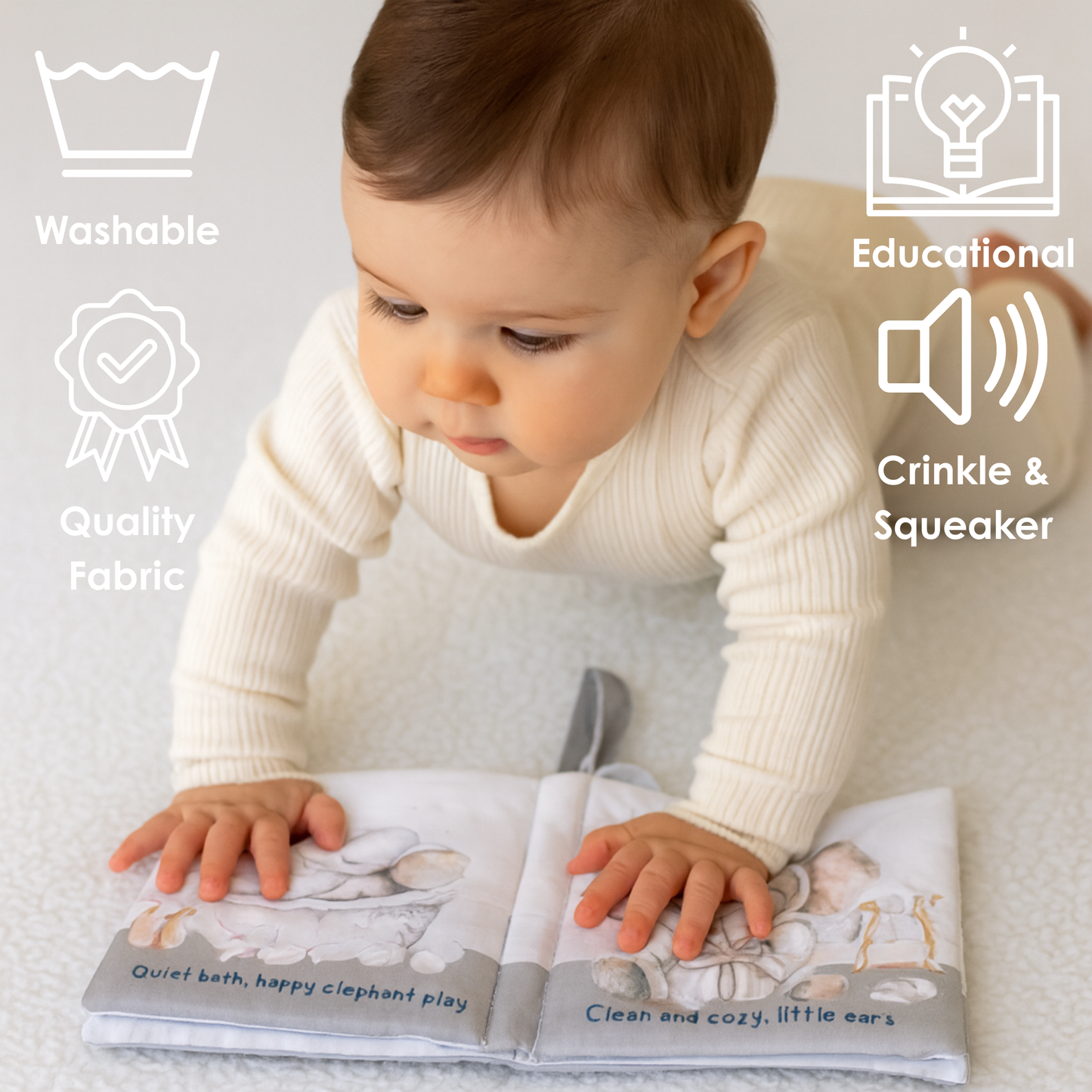 Ali+Oli - Bubble Bath 10-Page Crinkle Cloth Book for Babies & Toddlers