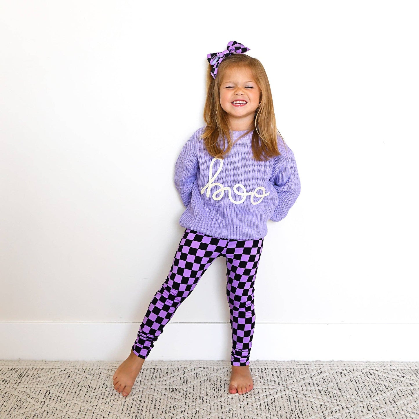 Boo Purple SWEATER Solid Knit Halloween