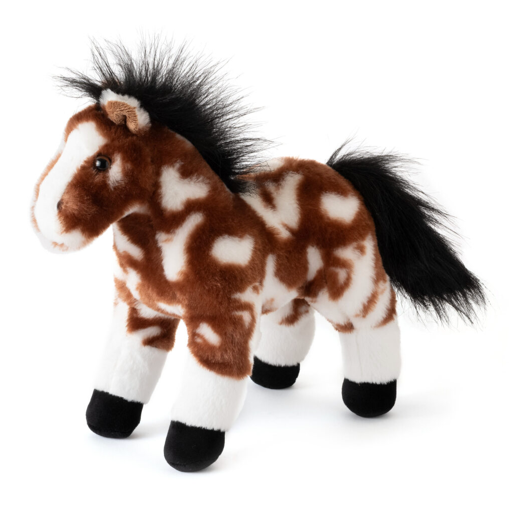 The Petting Zoo - 12" (30cm) Standing Horse Painted / Pinto Farm/Barnyard Animal