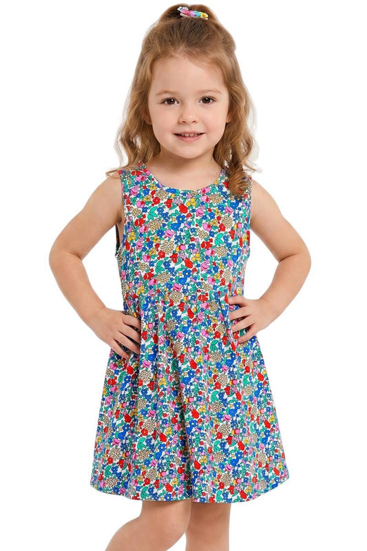 Floral Dress w/ Open Back Bow