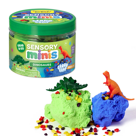 Faber-Castell / Creativity for Kids - Sensory Mini Play Kit Jar with Cloud Clay: Dinosaur Theme