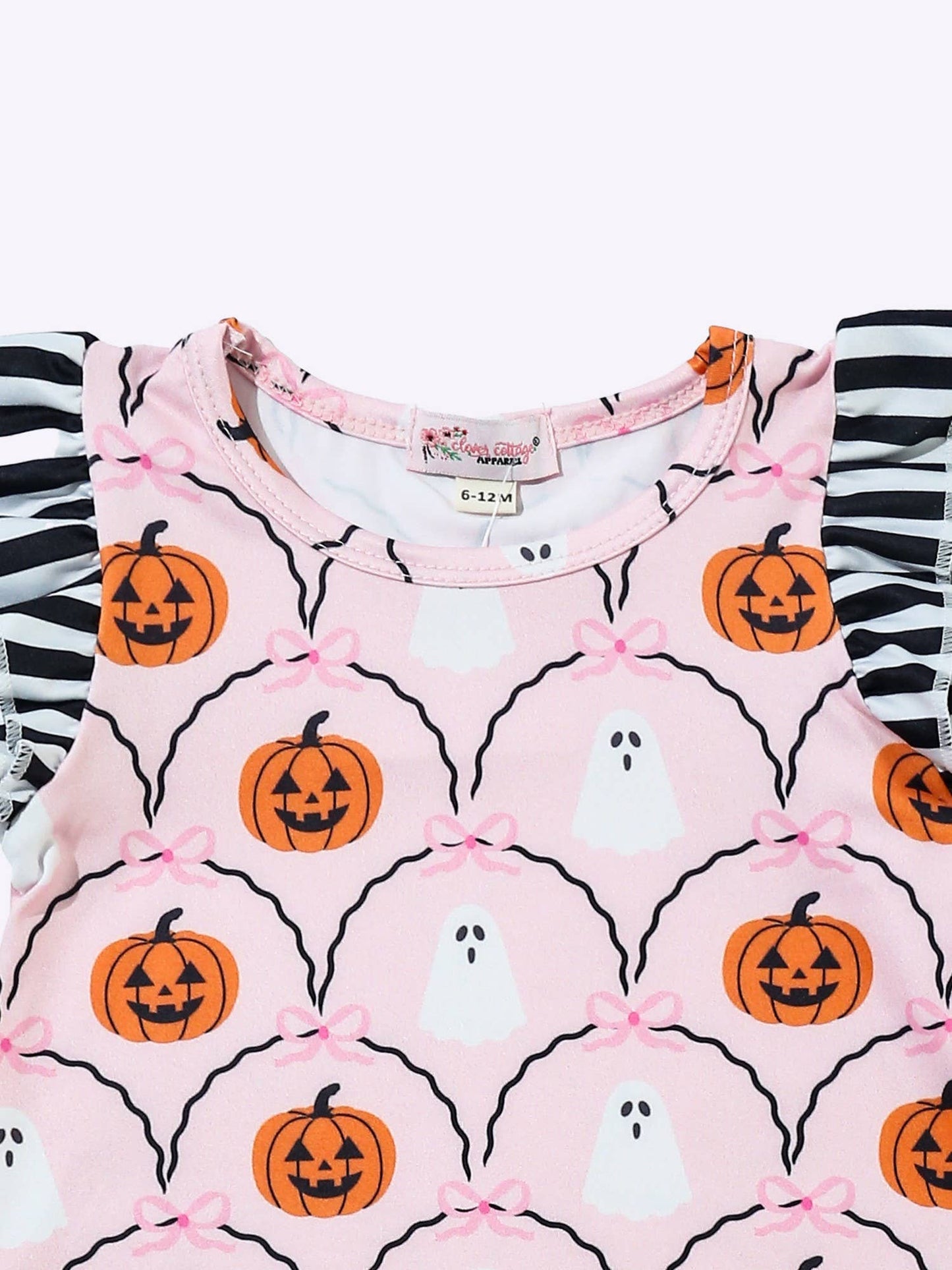 Clover Cottage - Girly Ghost Stripe Baby Romper