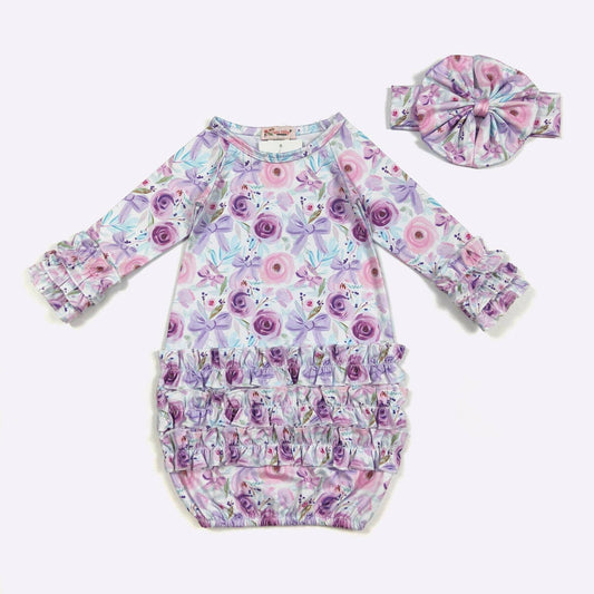 Clover Cottage - Rosette Coquette Baby Gown 2
