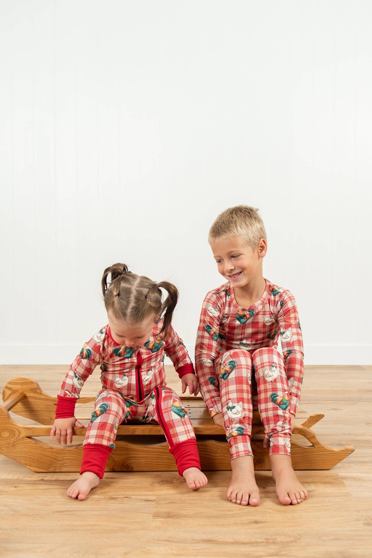 Christmas Chicken Plaid Toddler/Youth Pajama Set