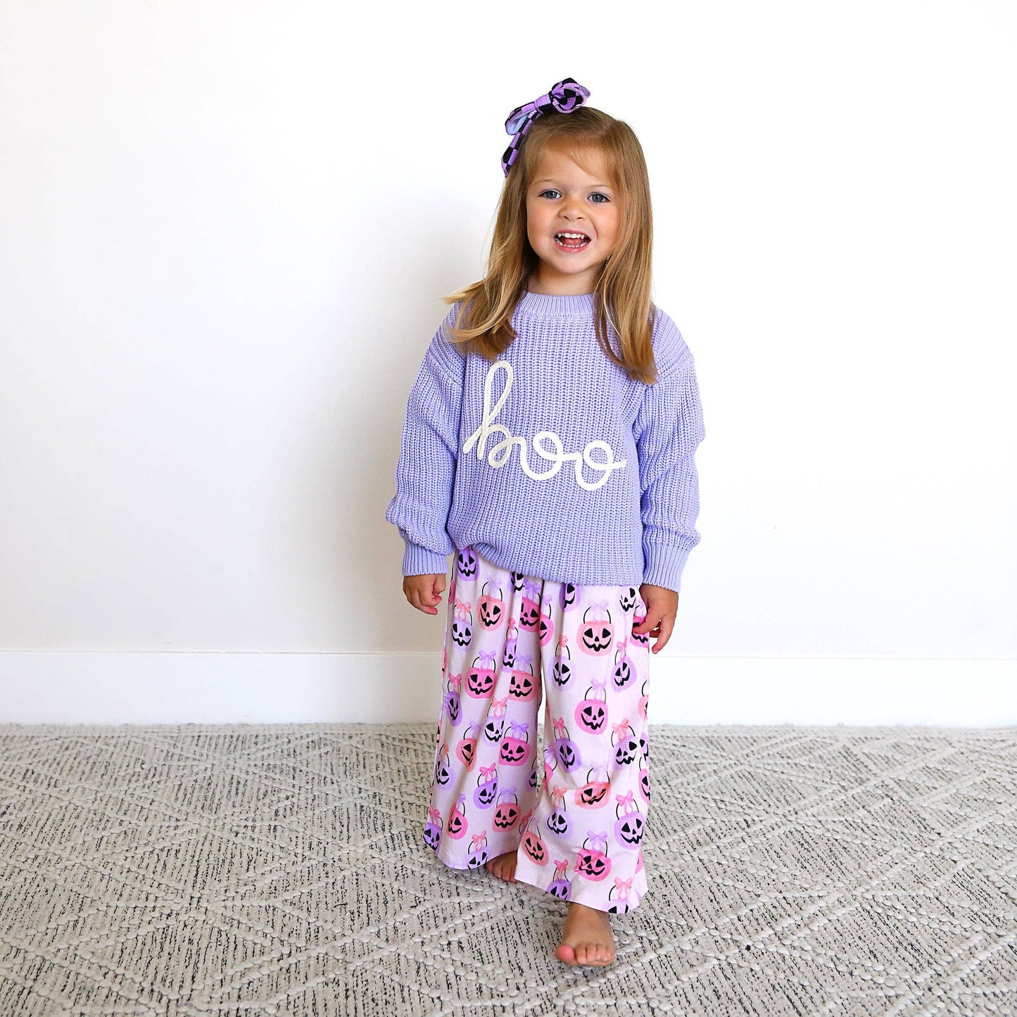 Boo Purple SWEATER Solid Knit Halloween