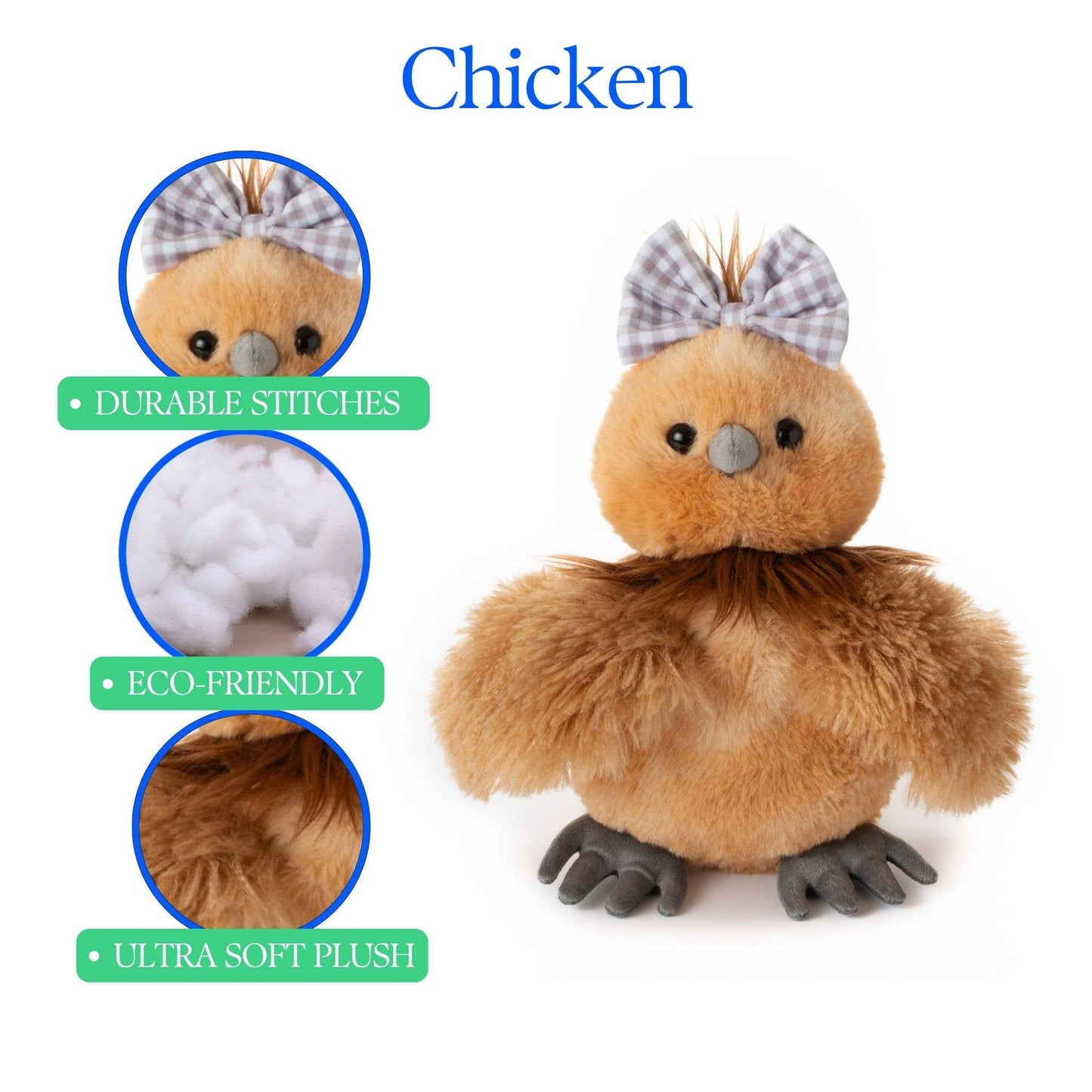 The Petting Zoo - Spring Silkie Chicken Tan  10" (25cm)
