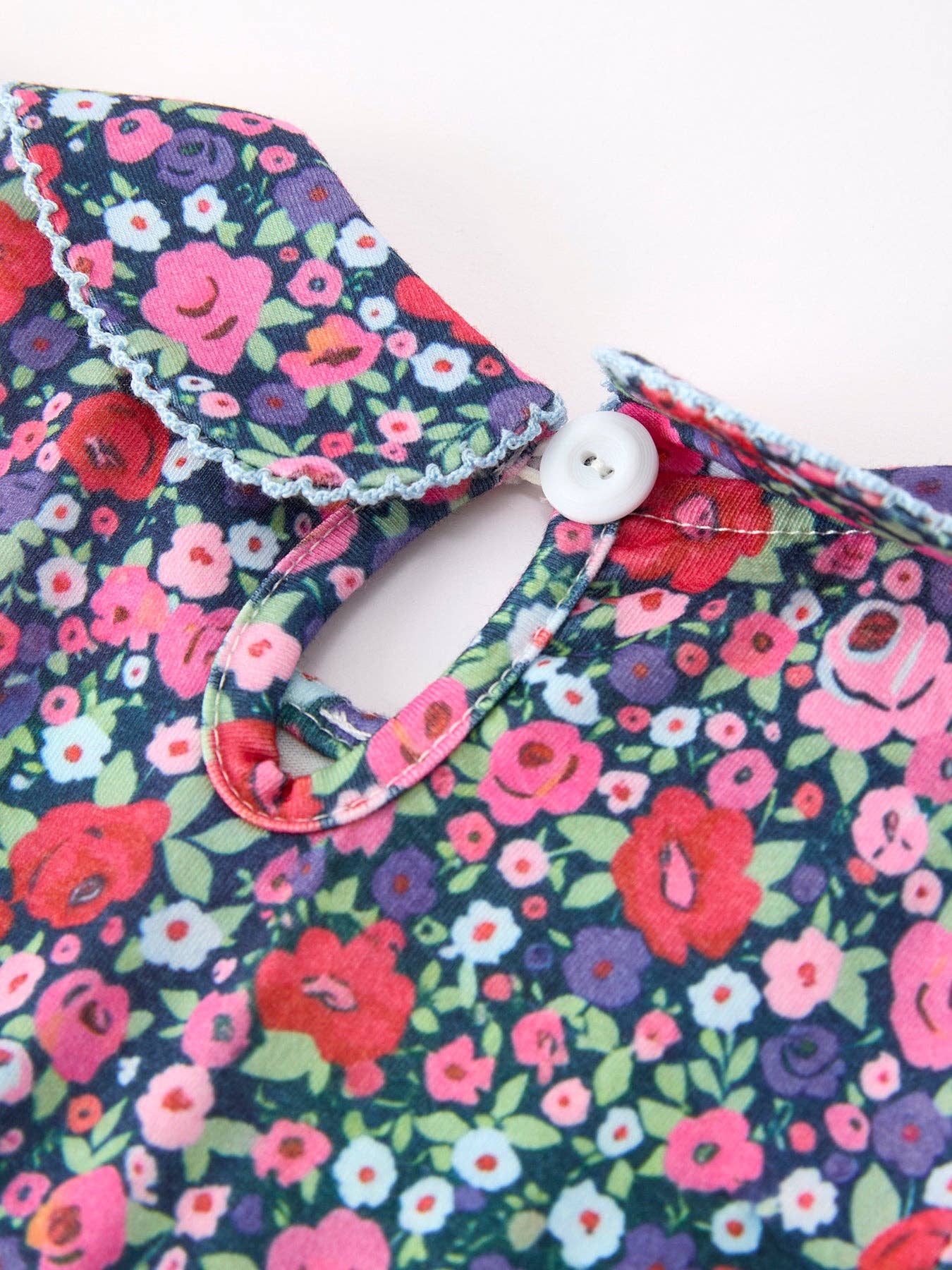 Rylee Faith Designs - Blue Bow Floral Smocked Girl Bloomer Set