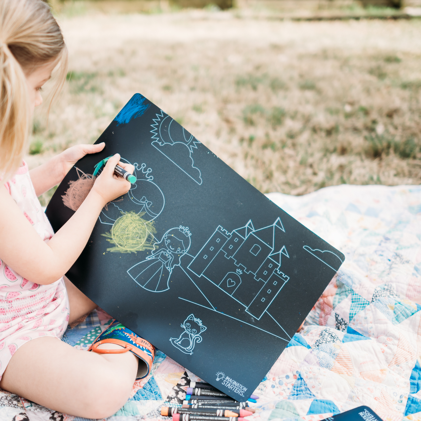 Imagination Starters - Reusable Coloring Placemat Princess 12x17