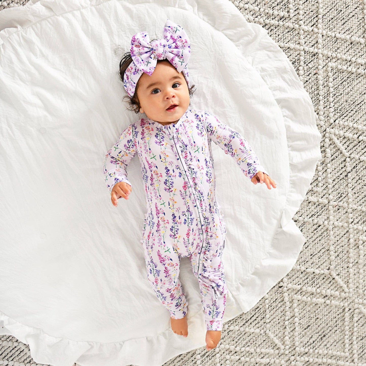 Avani RUFFLE ZIP Bamboo One Piece Floral Baby Clothing