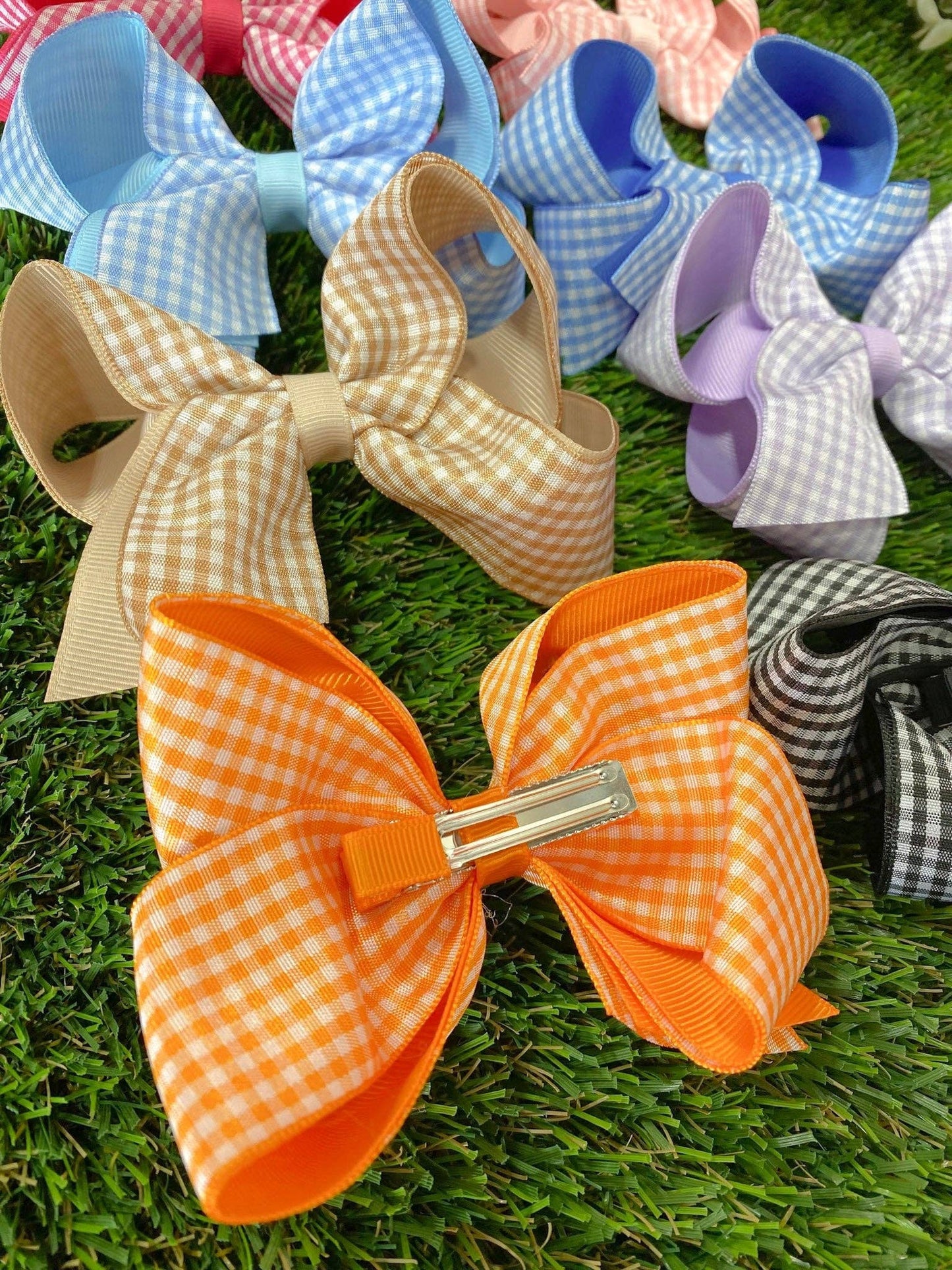 Gingham Classic Boutique Hair Bow | Clip