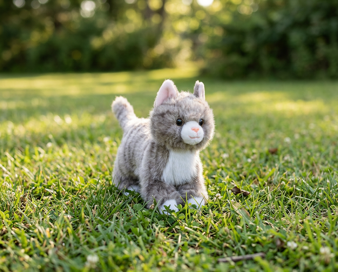 The Petting Zoo - Grey Tabby Cat Small 9"