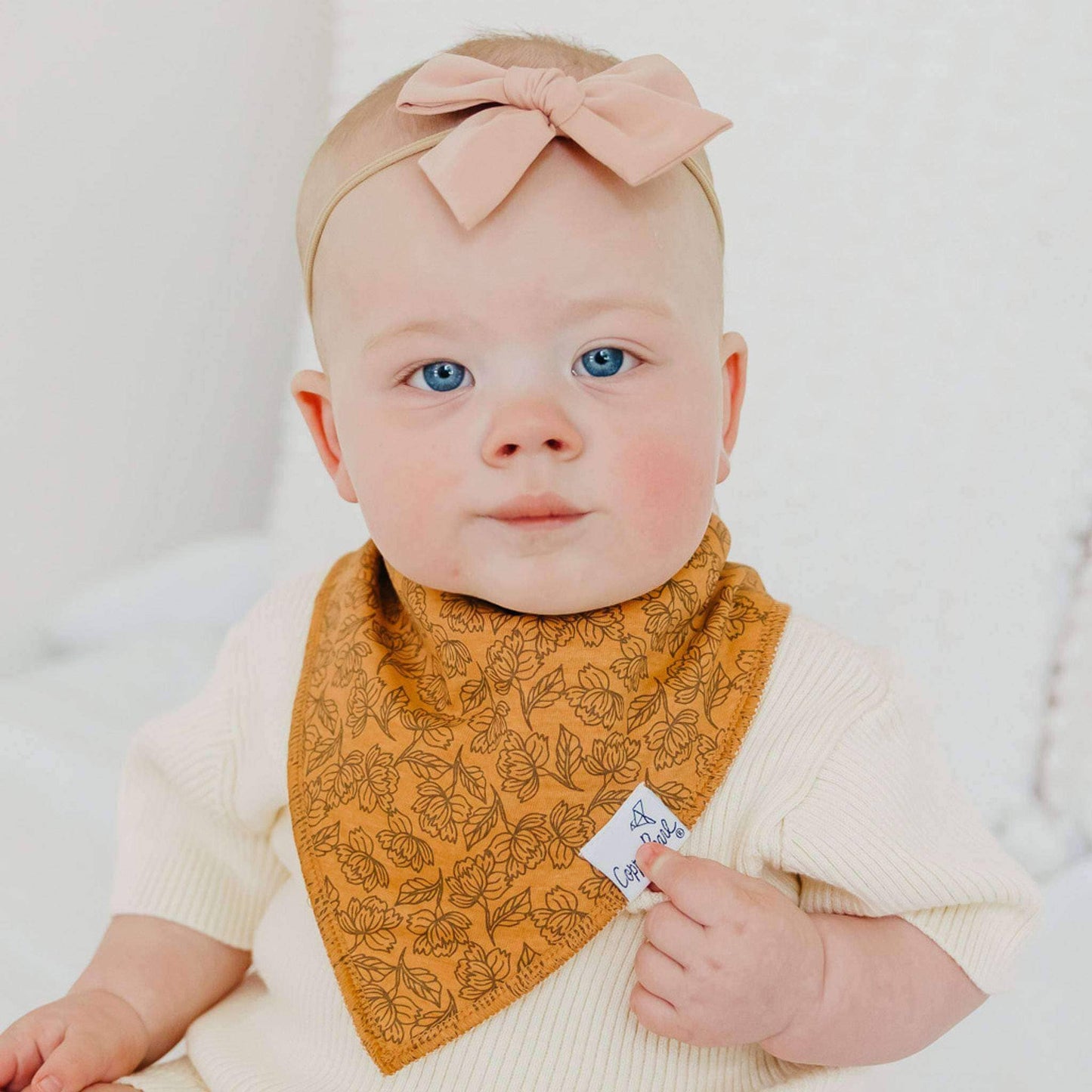 Copper Pearl - 4 Pack Baby Bandana Bibs - Eden