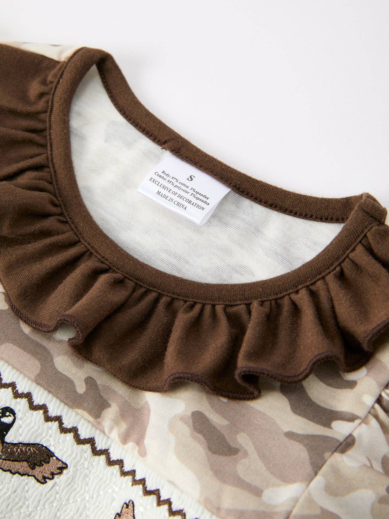 Rylee Faith Designs - Duck Smocked Camo Girl Dress Bow Detail