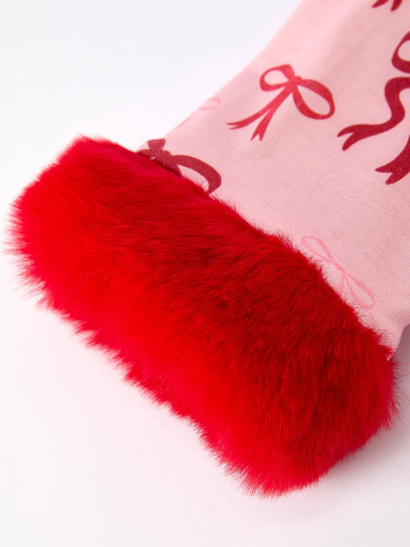 Rylee Faith Designs - Christmas Bow Girls Pajama Set with Furry Trim