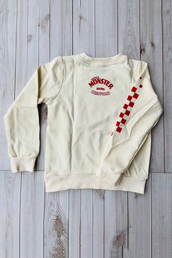 Little Monster long sleeve cream boys sweatshirt