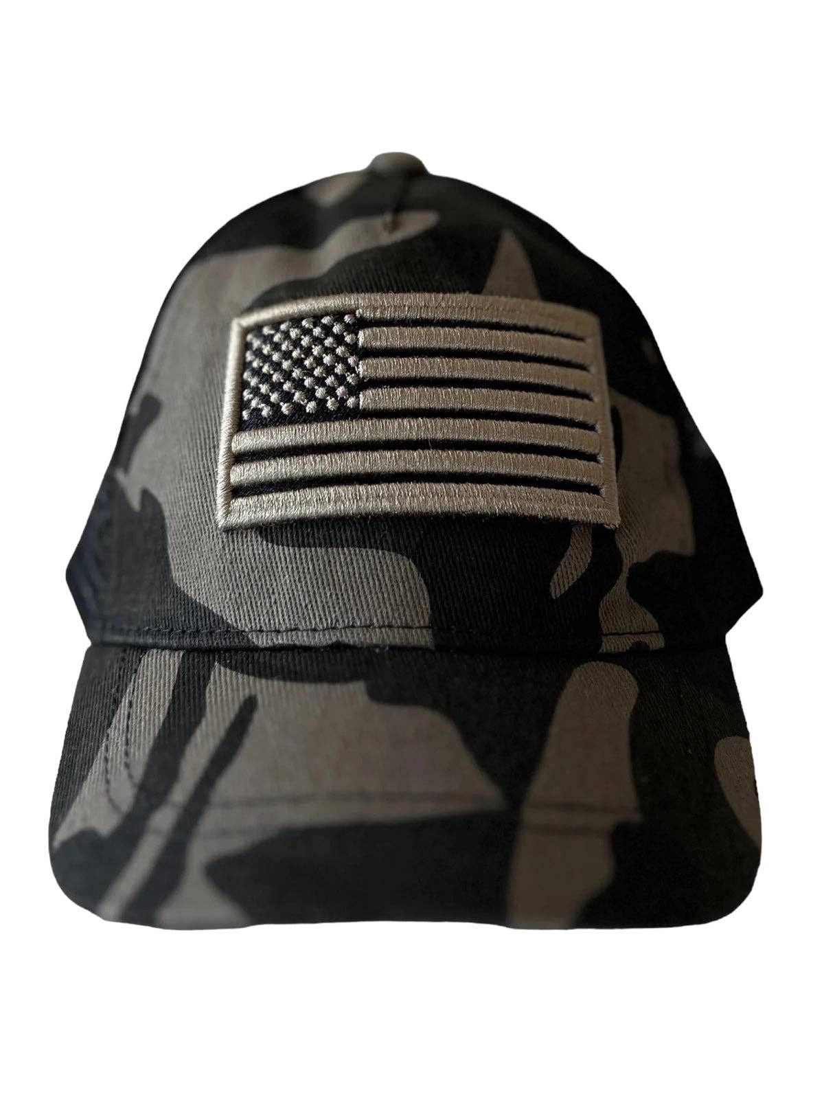 SpearmintLOVE - American Flag Kids Trucker Hat, Black Camo