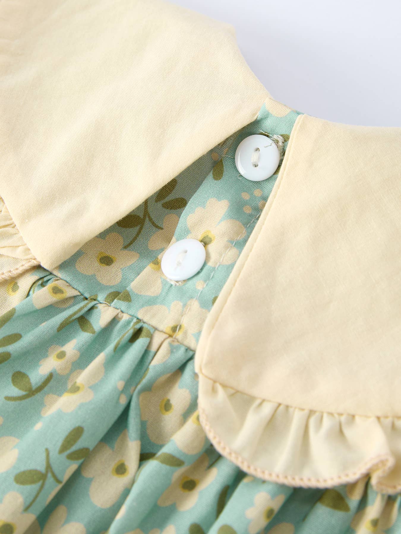 Spring Floral Print Long-Sleeved Romper and Dress Matching Headband