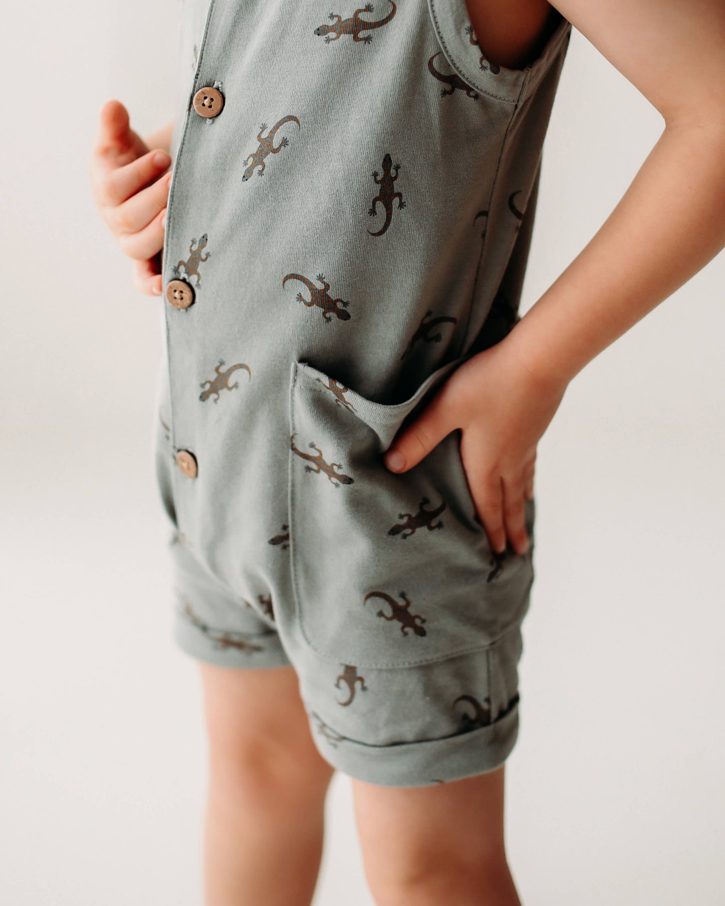 City Mouse Studio - Henley Tank Short Romper- Salamander- Pond