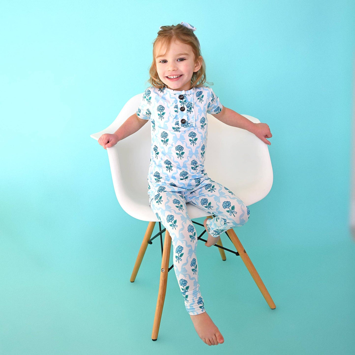 Savannah RUFFLE TWO PIECE Bamboo Floral Girls Lounge Set