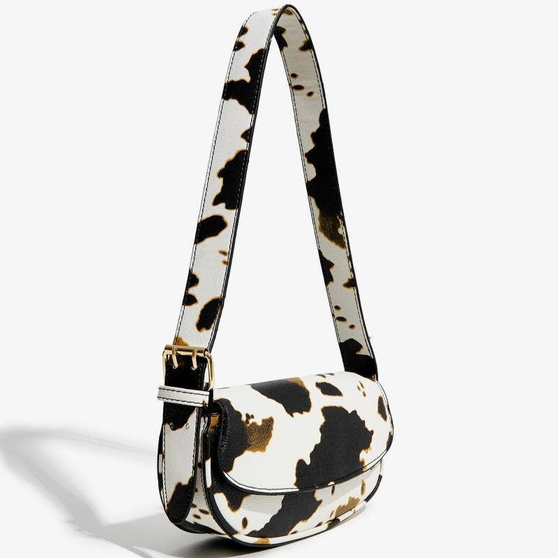 Cowhide Print Mini Shoulder Bag