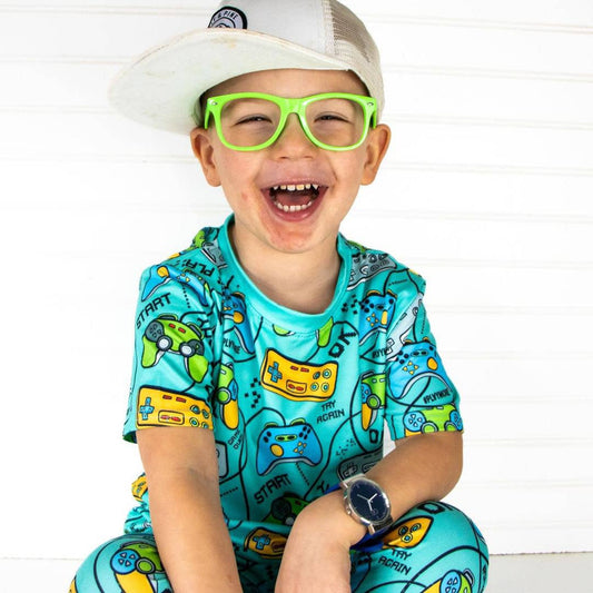 Boys 2-Piece Pajamas - Turquoise Video Games