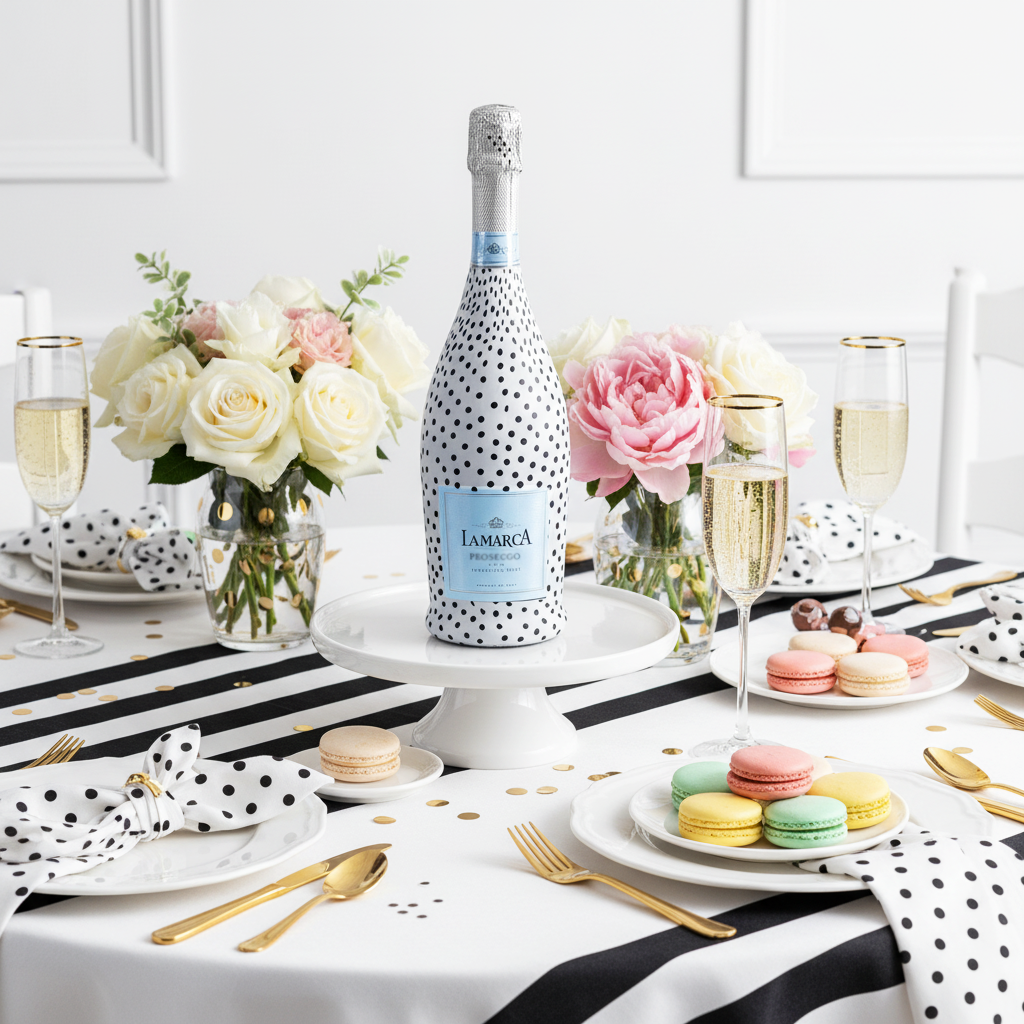 Beau Bottles - Beau Bottles Black and White Dots - Prosecco Collection