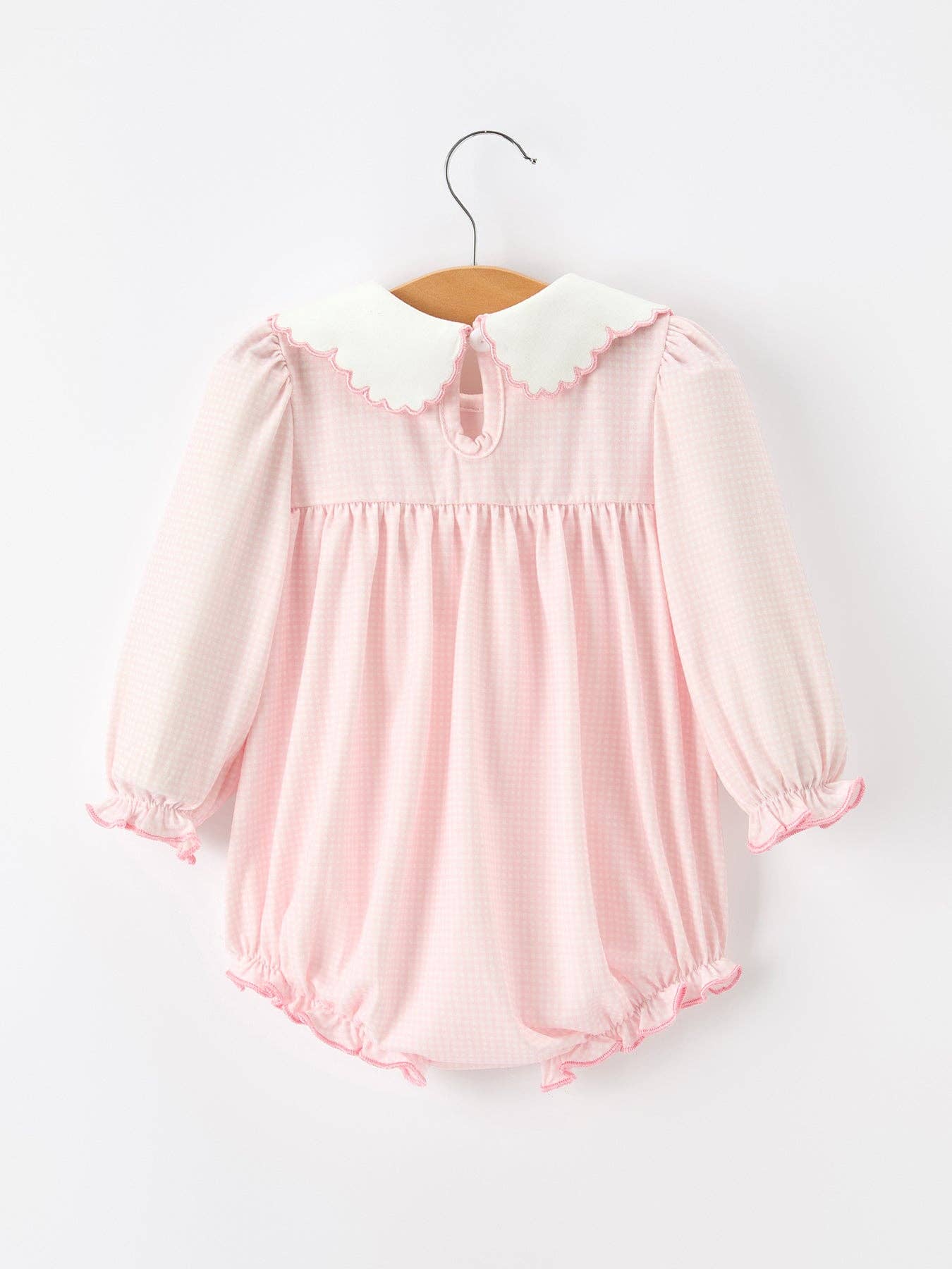 Pink Duck Embroidered Baby Girl Romper