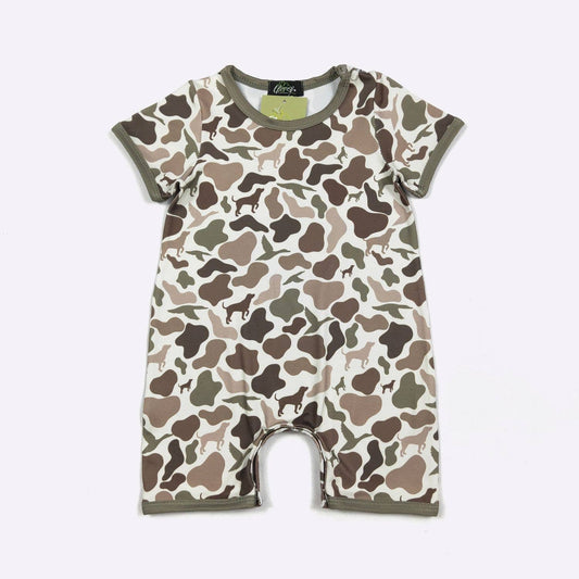 Clover Cottage - Camo Hound Boy Romper