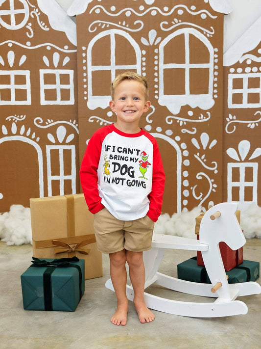 The Hair Bow Company - A Boy & His Dog Christmas Raglan Top