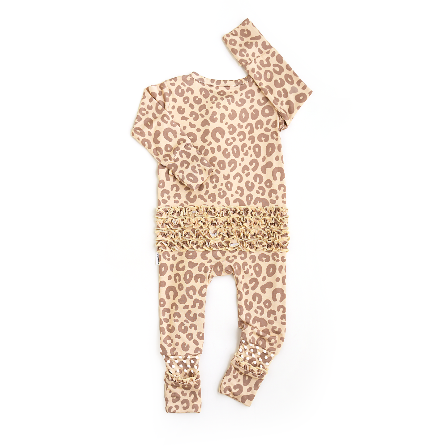 Gigi and Max - Amari Leopard RUFFLE ZIP Bamboo One Piece Baby Outfit