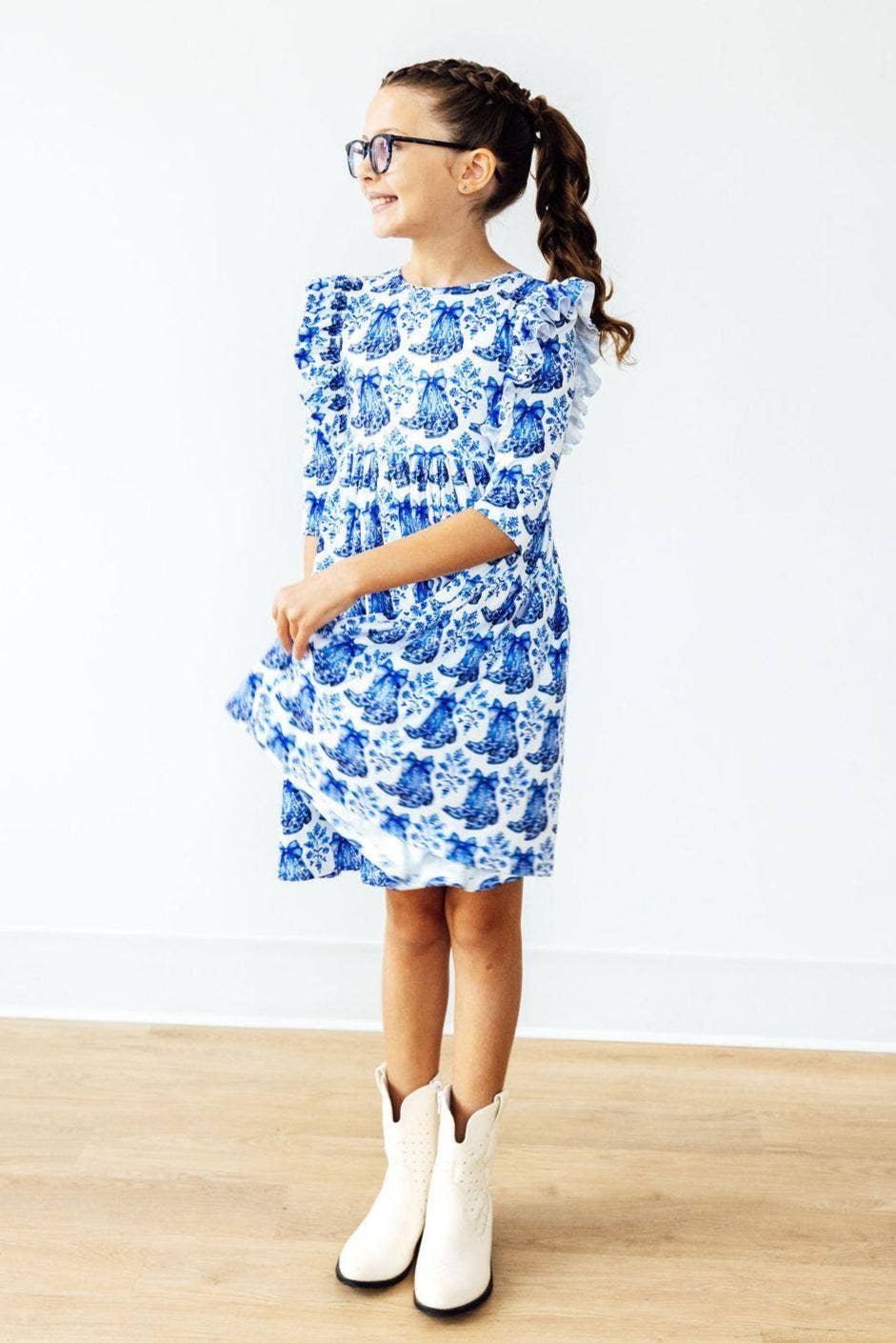 Mila & Rose - Southern Belle 3/4 Sleeve Ruffle Twirl Dress