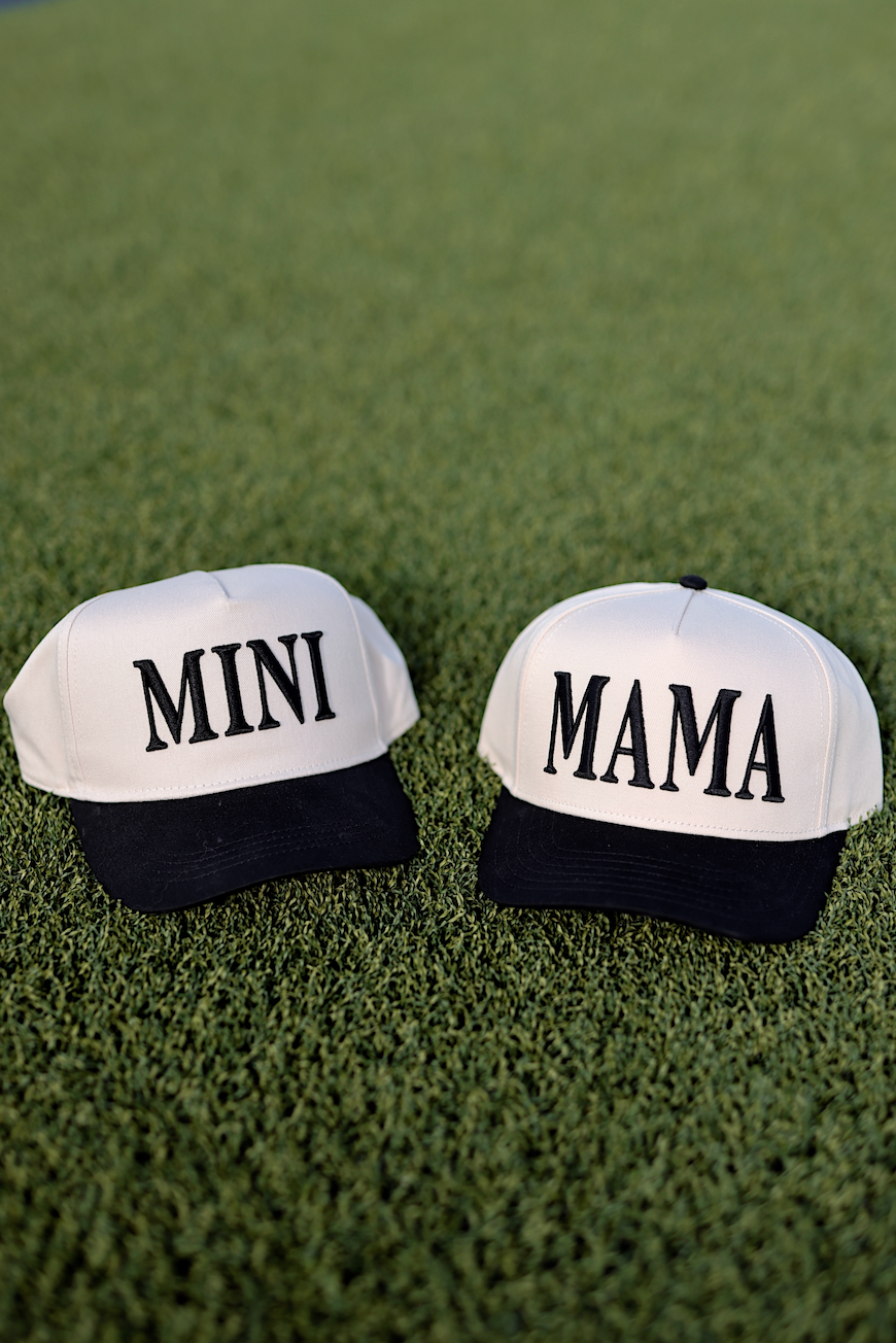 Mama 3D Embroidery - Natural/Black Trucker Hat