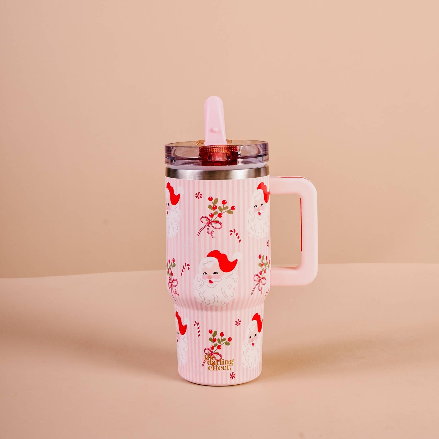 20 oz Lifestyle Flip Straw Tumbler-Holly Jolly Santa
