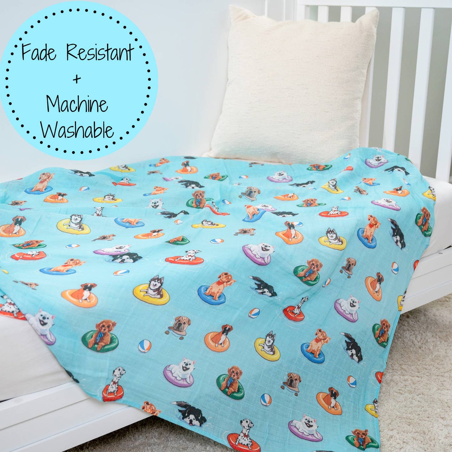 Poolside Pups Baby Swaddle Blanket