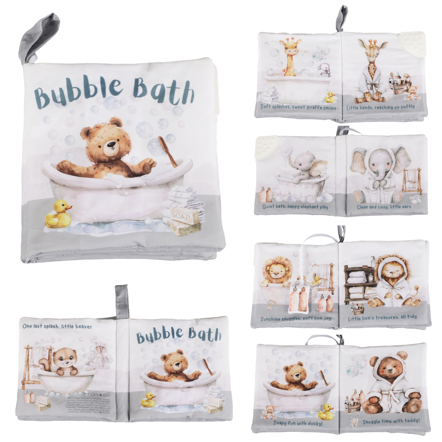 Ali+Oli - Bubble Bath 10-Page Crinkle Cloth Book for Babies & Toddlers