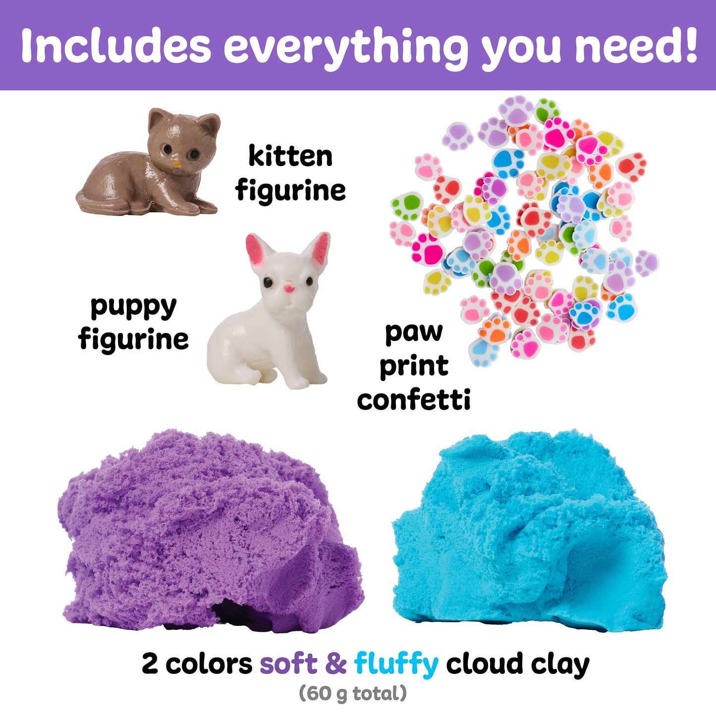 Faber-Castell / Creativity for Kids - Sensory Mini Play Kit Jar with Cloud Clay: Pets Theme