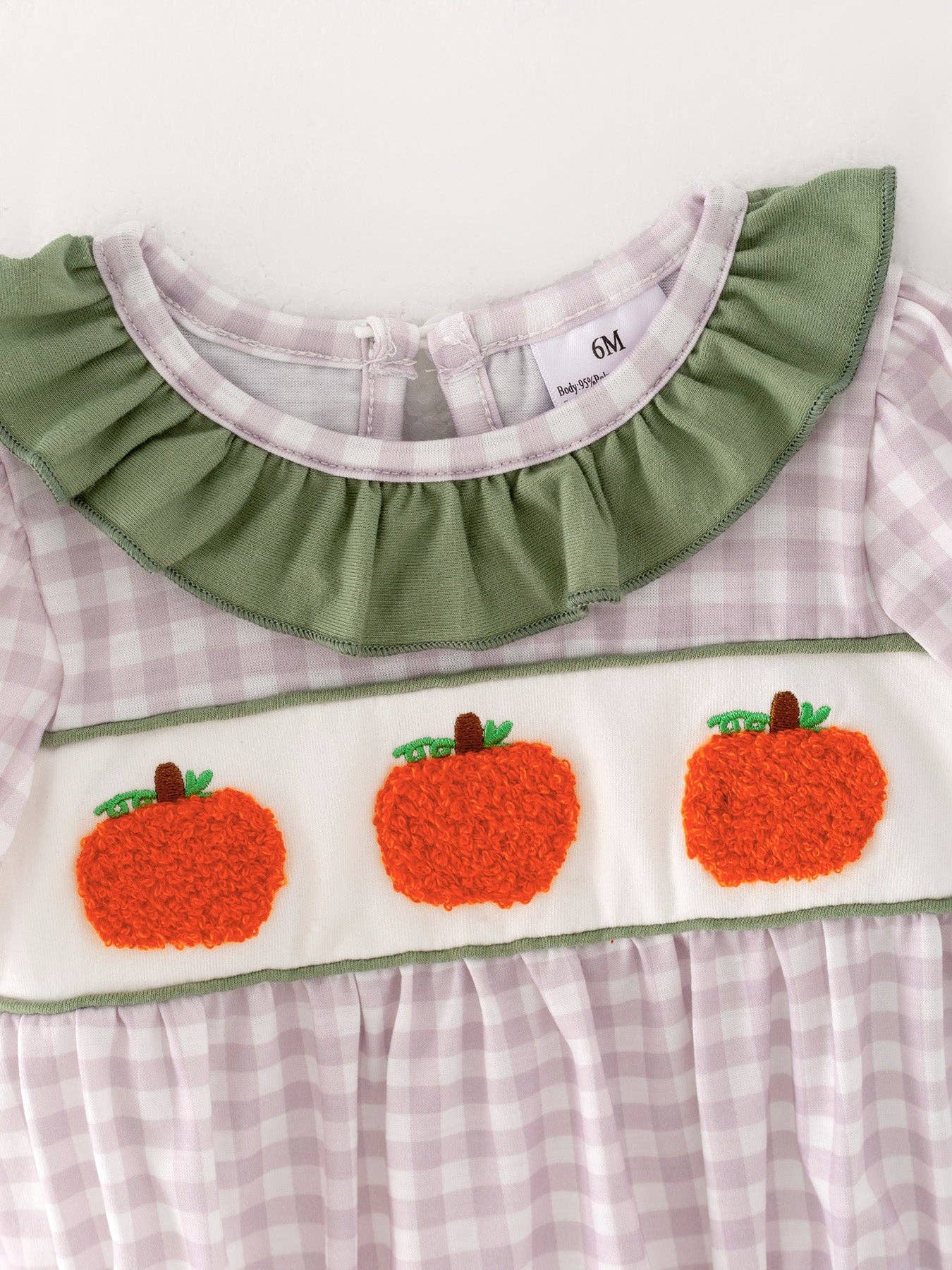 Rylee Faith Designs - Halloween Girls Pumpkin Chenille patches Romper