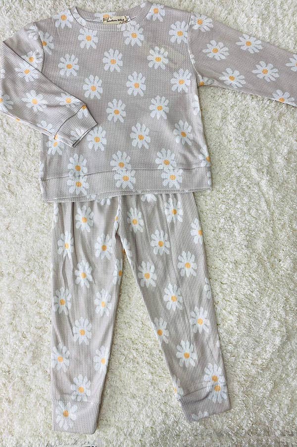 luluclothes - BQ2406 Daisy sweatshirts & pant girls clothing sets