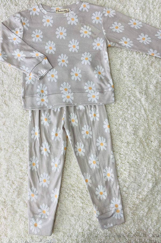 luluclothes - BQ2406 Daisy sweatshirts & pant girls clothing sets