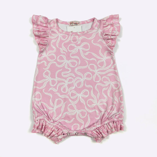 Bubble Gum Ribbon Baby Romper