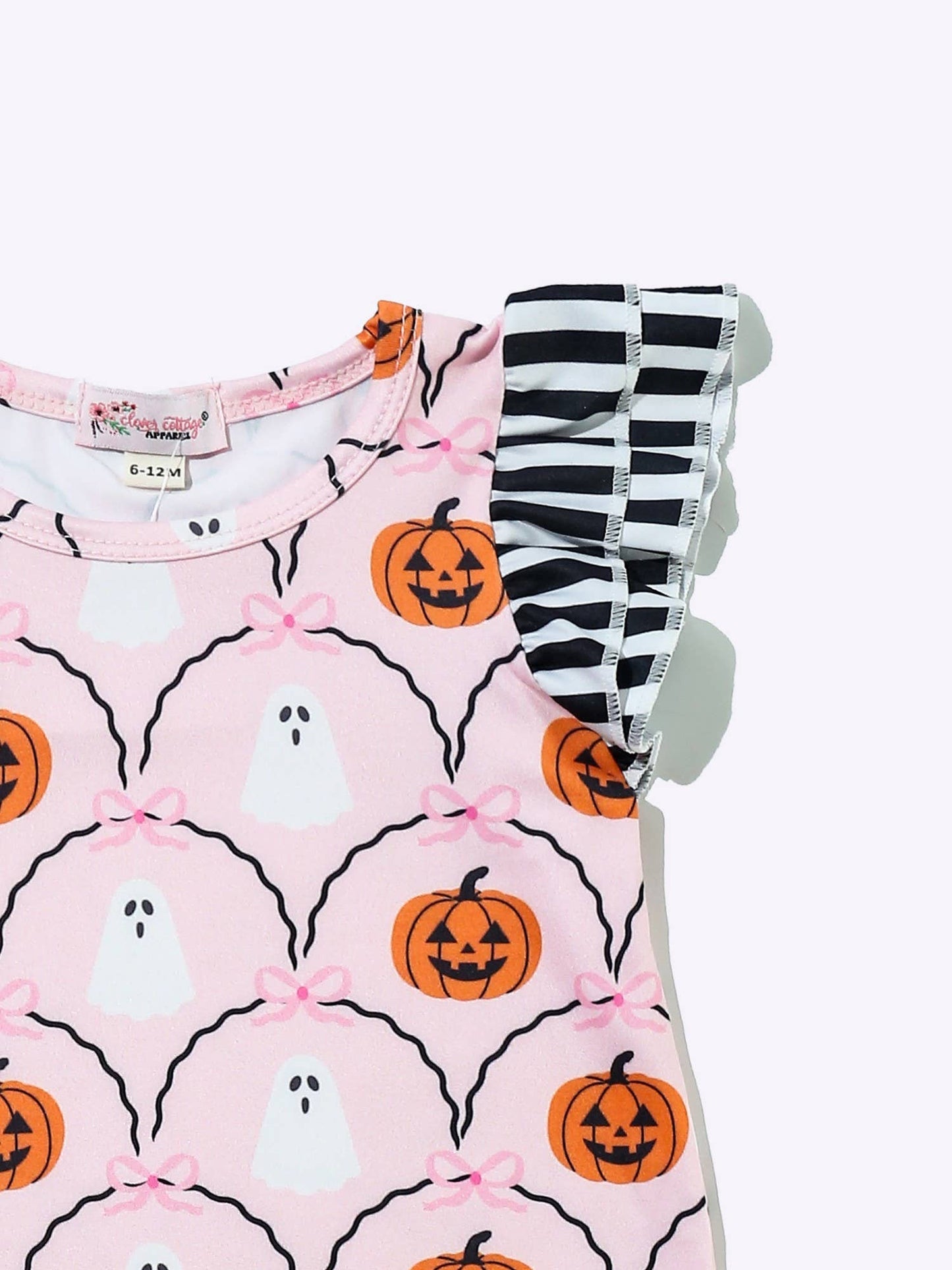 Clover Cottage - Girly Ghost Stripe Baby Romper