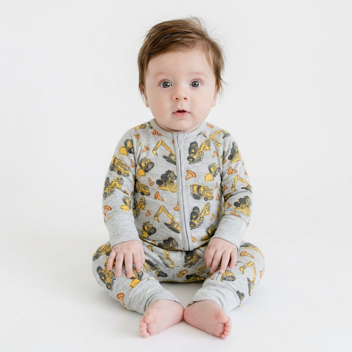 FancyPrince - Excavator Pattern Bamboo Viscose Zippy Romper