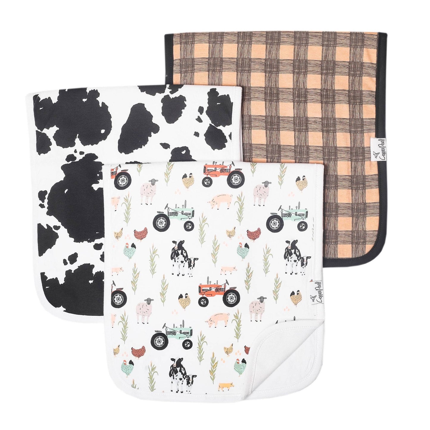 Copper Pearl - 3 Pack Premium Burp Cloths - Jo