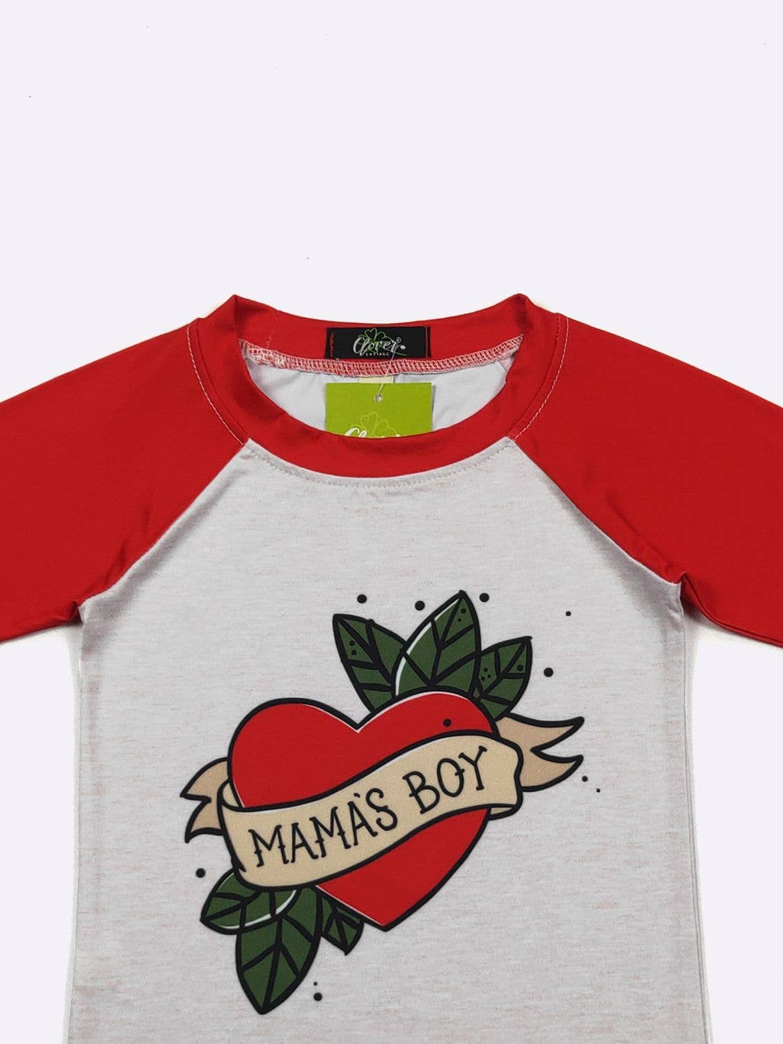 Mama's Boy Heart Boy Raglan