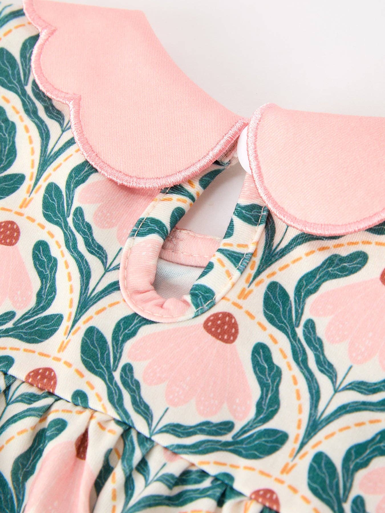 Fall Geometric Floral Baby Romper