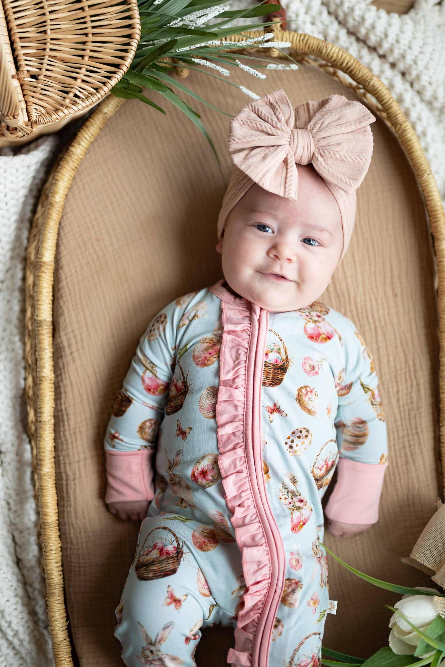 Bunnies & Blooms Convertible Ruffle Zippee